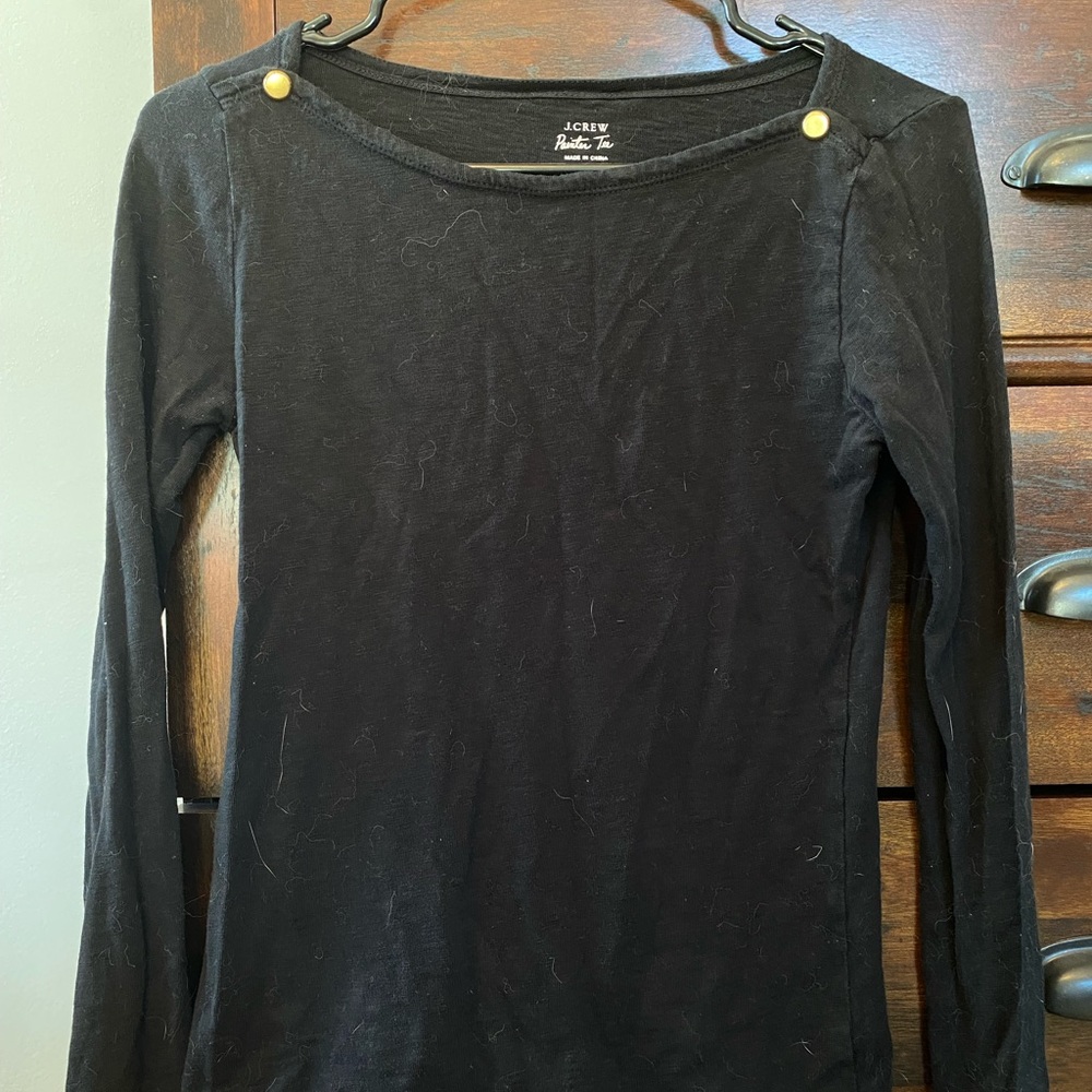 Simple Black Shirt with Gold Details